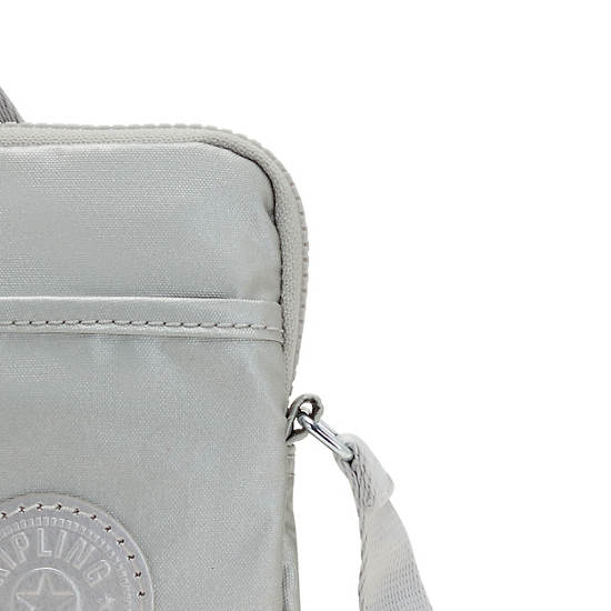 Torba Na Telefon Kipling Tally Metallic Crossbody Srebrne | PL 1846BE